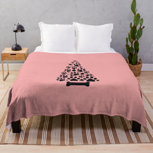 Item preview, Dog Paws Merry Christmas Tree Animal Lovers Pink Holiday Design designed and sold by ArtMeetsPizza.