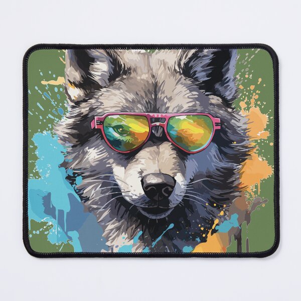 Item preview, Colourful/Colorful wolf with sunglasses 03 designed and sold by Batch-C91.