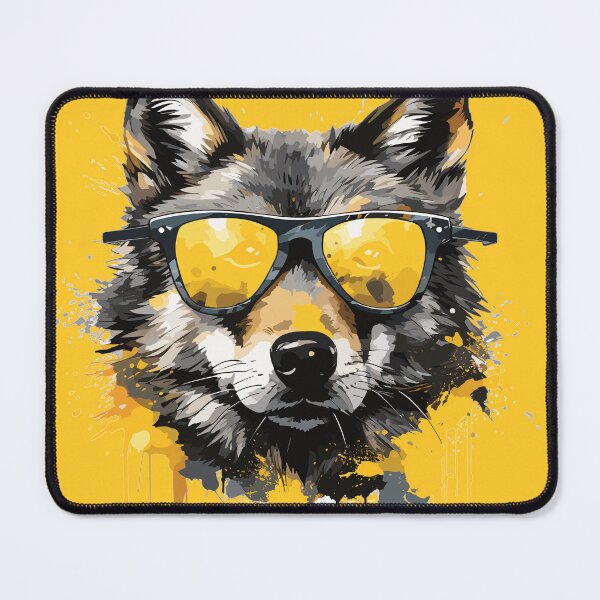 Item preview, Colourful/Colorful wolf with sunglasses 04 designed and sold by Batch-C91.