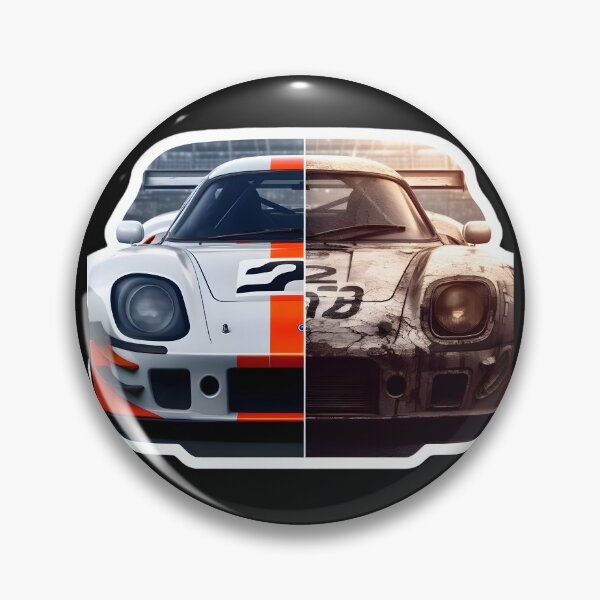 Item preview, Illustration featuring a new and old, damaged race car designed and sold by AI-Only Creations.