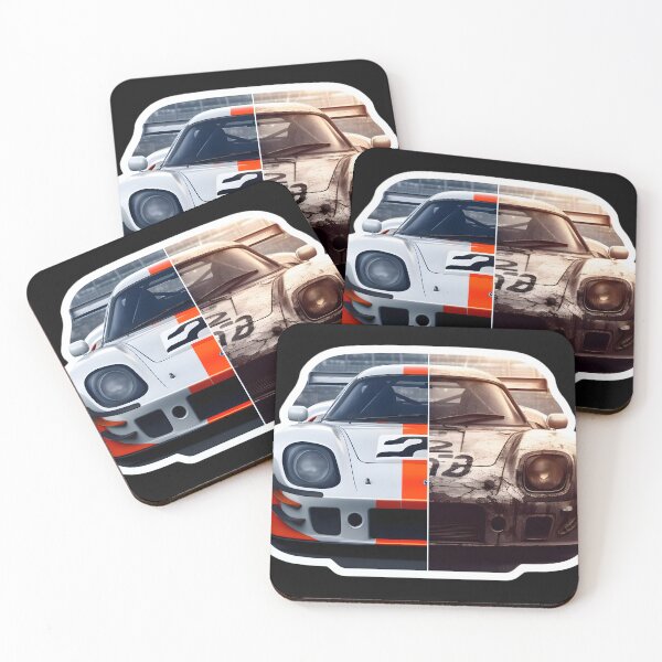Item preview, Illustration featuring a new and old, damaged race car designed and sold by AI-Only Creations.