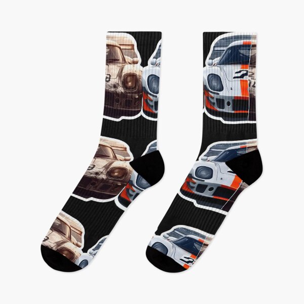Item preview, Illustration featuring a new and old, damaged race car designed and sold by AI-Only Creations.