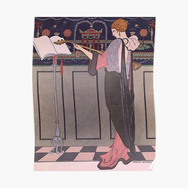 1921 GEORGE BARBIER Classic Art Deco Poster La Grande Decolletage