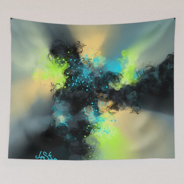 Item preview, Relentless - Blue Yellow Green Abstract designed and sold by Joey Santiago.