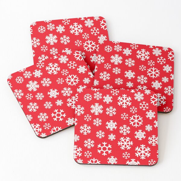 Item preview, White snowflakes with Red Background  designed and sold by AnnetteSmiddy.