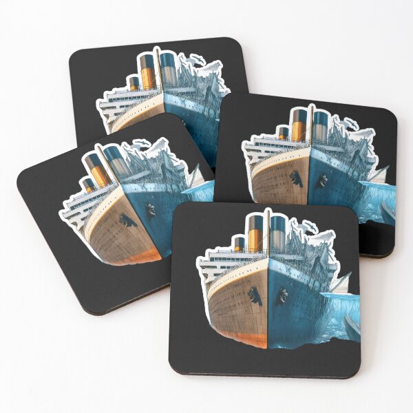 Item preview, Illustration featuring new Titanic and old, damaged Titanic designed and sold by AI-Only Creations.