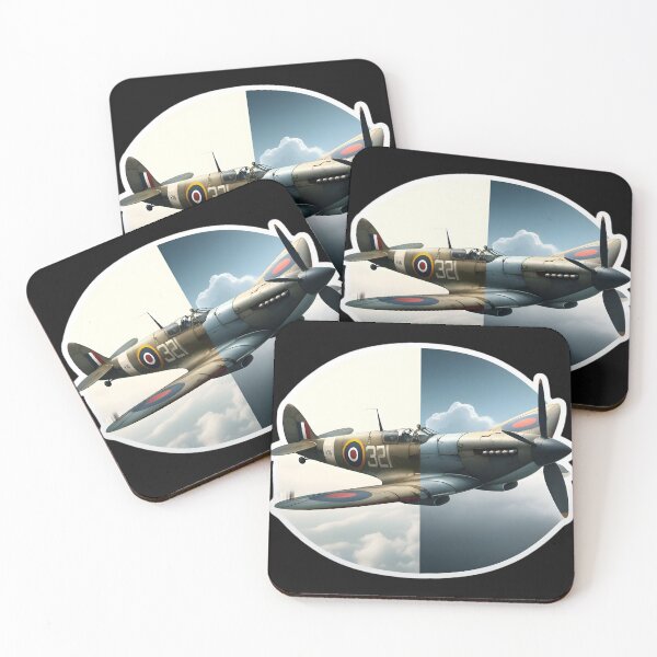 Item preview, Ilustración que muestra un Supermarine Spitfire nuevo y viejo dañado designed and sold by AI-Only Creations.
