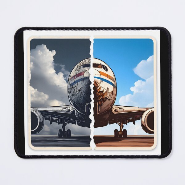 Item preview, Illustration featuring a new and old, damaged plane designed and sold by AI-Only Creations.