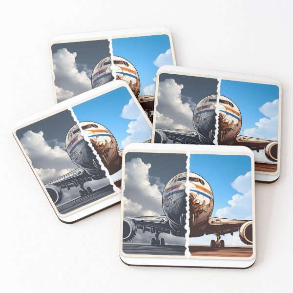 Item preview, Illustration featuring a new and old, damaged plane designed and sold by AI-Only Creations.