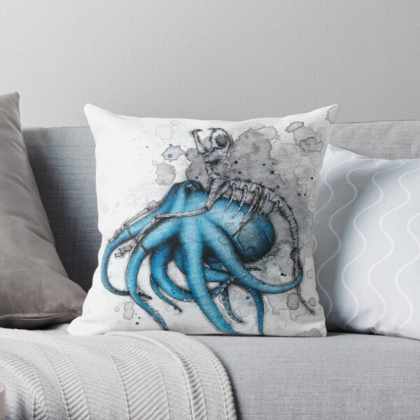 Cat Exoskeleton Throw Pillow
