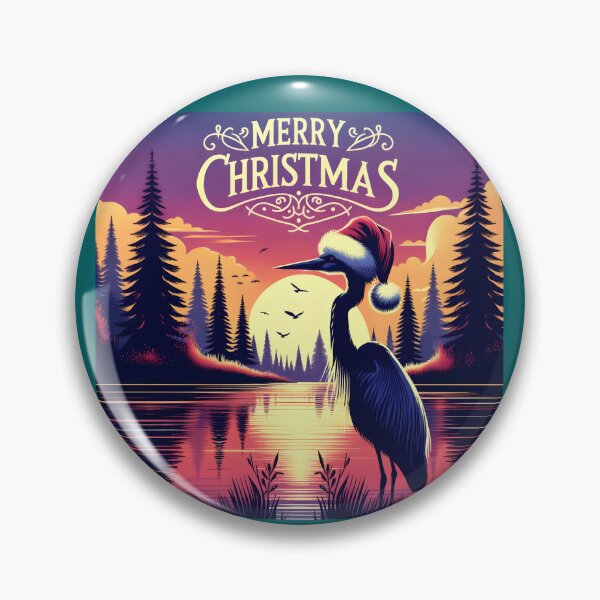 Artikelvorschau, Yuletide Heron: Ein Weihnachtsspektakel am Seeufer entworfen und verkauft von SandbarTees.