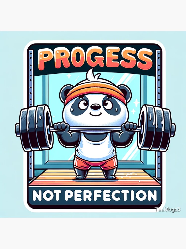 Thumbnail 3 of 3, Sticker, Panda Weightlifting designed and sold by TeeMugs3.