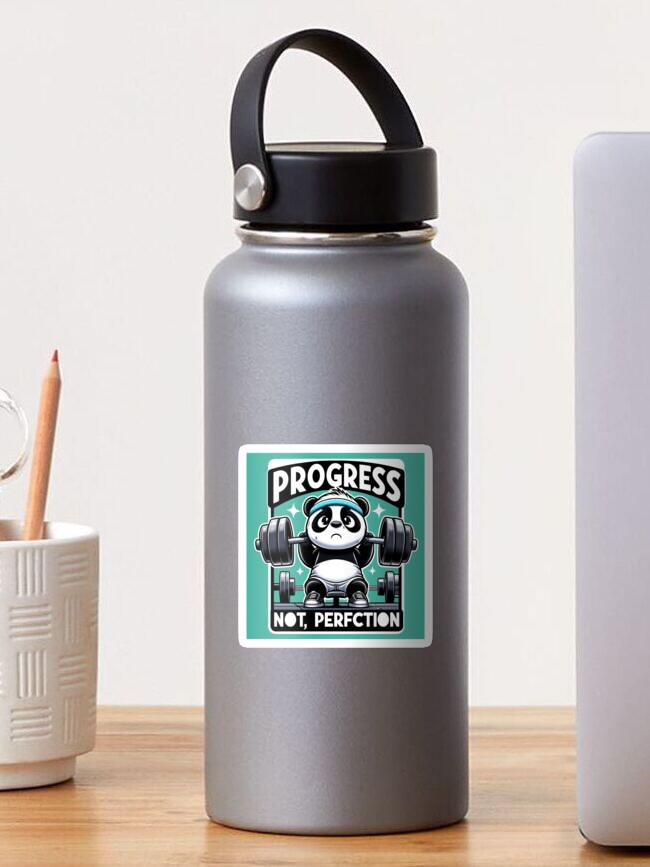 Thumbnail 1 of 3, Sticker, Panda Weightlifting designed and sold by TeeMugs3.