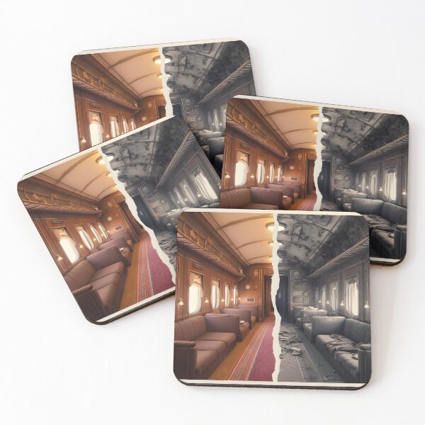 Item preview, Illustration featuring a new and old, damaged Orient Express designed and sold by AI-Only Creations.