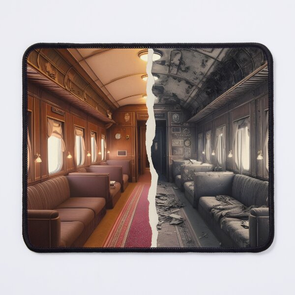 Item preview, Illustration featuring a new and old, damaged Orient Express designed and sold by AI-Only Creations.