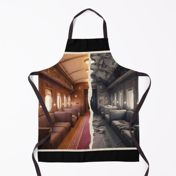 Item preview, Illustration featuring a new and old, damaged Orient Express designed and sold by AI-Only Creations.