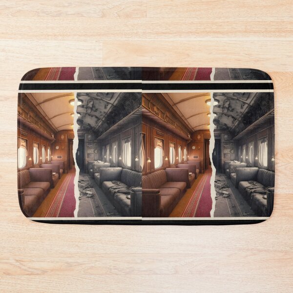 Item preview, Illustration featuring a new and old, damaged Orient Express designed and sold by AI-Only Creations.
