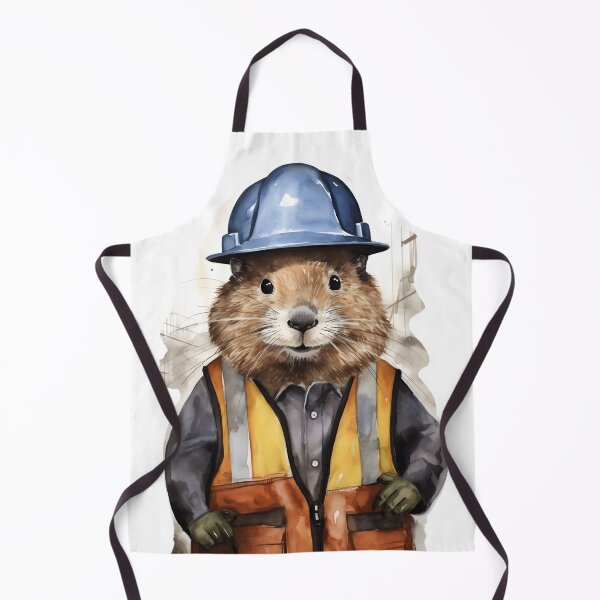 Item preview, Watercolor Hard Hat Construction Beaver designed and sold by BadLuckByDesign.