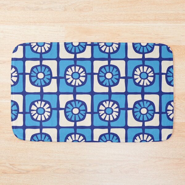 Item preview, Retro Mid Century Modern Sunflower Square Design in Blue designed and sold by tonymagnerart.