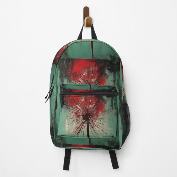Item preview, Emerald Whispers of Hope: Abstract Dandelion in Crimson Red and Black Where Hope Can Thrive in the Most Unexpected Places designed and sold by OlfactoART Studio.