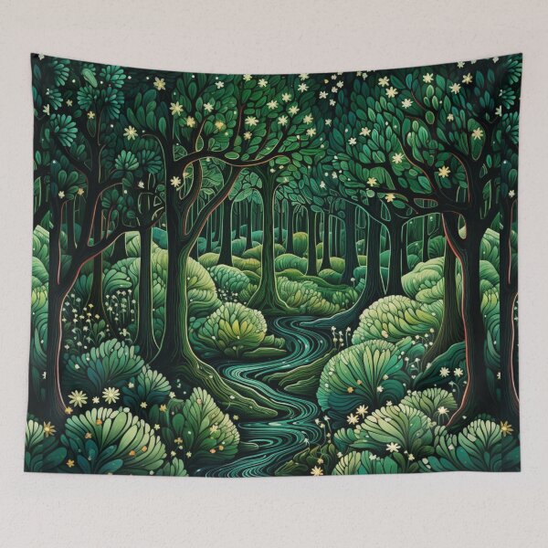Item preview, Forest with a river running through it. designed and sold by liana campbell.