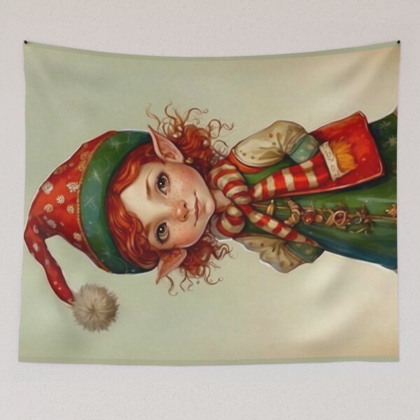 Item preview, Little Redhead Christmas Elf designed and sold by Retro Salt.