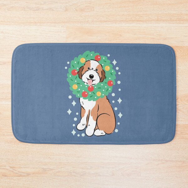 Item preview, Merry Christmas Red Sable Aussiedoodle Aussie Doodle Dog designed and sold by Lulupainting.
