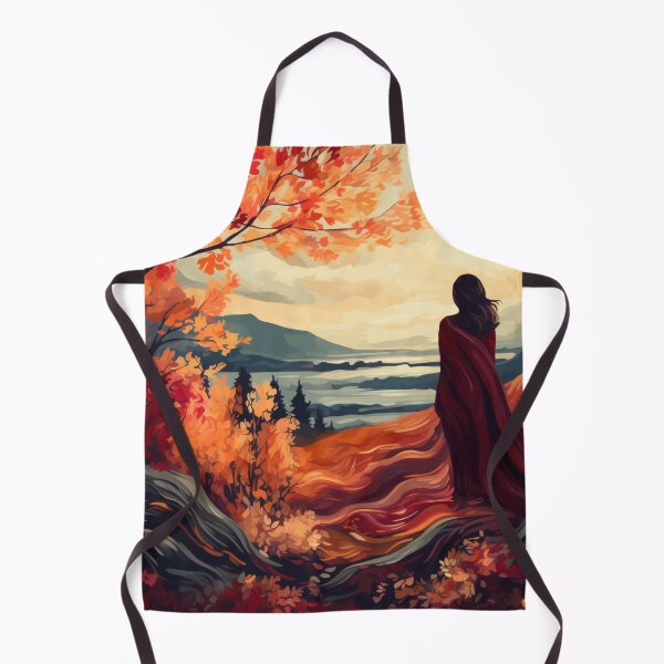 Item preview, A young woman looking at a mountain landscape alone in autumn designed and sold by AgathaZolastore.