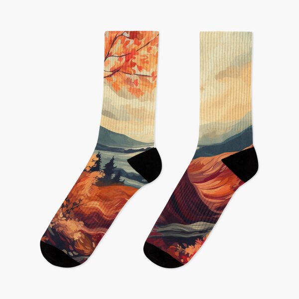 Item preview, A young woman looking at a mountain landscape alone in autumn designed and sold by AgathaZolastore.