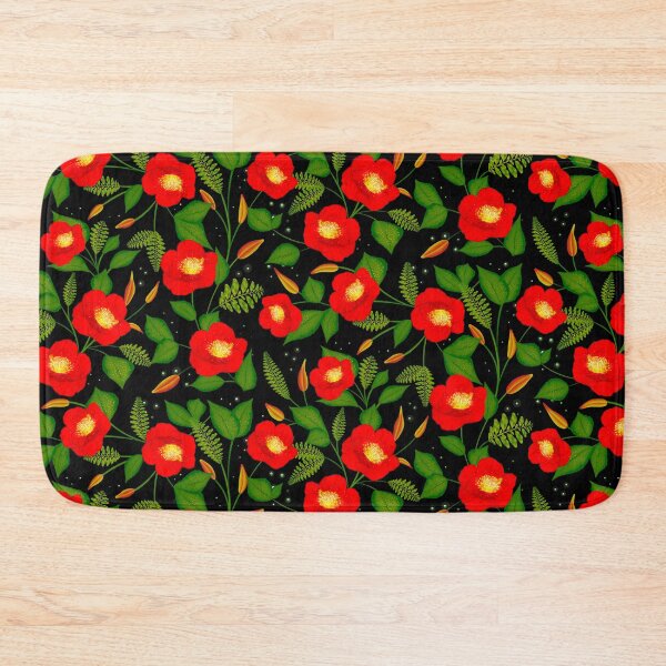 Item preview, Yuletide Camelia Floral - Black designed and sold by JaselviiStudio.