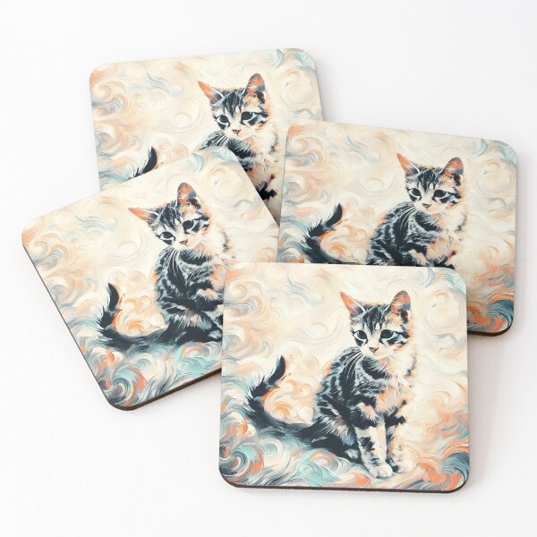 Item preview, Impressionist Cat Art designed and sold by onlycatdesigns.