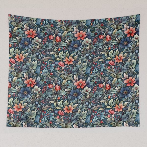 Item preview, Watercolor Winter Wildflowers Pattern  designed and sold by Patternliss.