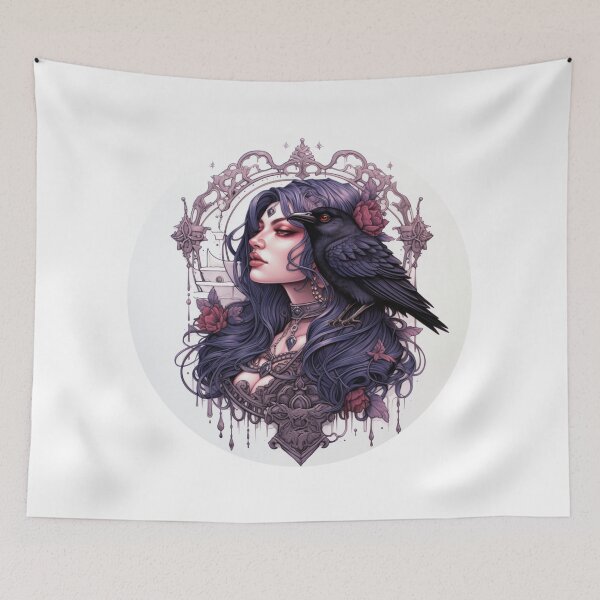Item preview, Neo traditional Raven designed and sold by MendaciousMina.