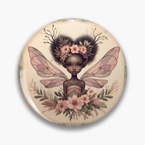 Aperçu de l'œuvre Fille de fée fantastique de style vintage en rose poussiéreux avec dentelle et fleurs créée et vendue par coreexpressions.