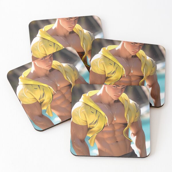 Item preview, Handsome beach guy shirtless designed and sold by ElliotMus.
