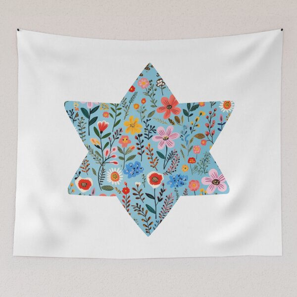 Item preview, Floral Star of David - Colorful Jewish Star for Hanukkah, Jewish Pride, Judaica designed and sold by JoBella-Designs.