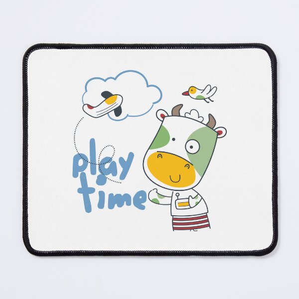 Item preview, cartoon cow playing Aeroplan toy, cute cartoon cow play plane toy, cow play toy designed and sold by GreyStanzione1.