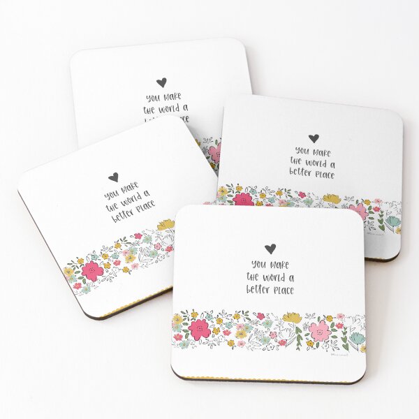 Item preview, Doodle Flowers, You Make the World a Better Place, pink, yellow, blue designed and sold by Terri Conrad.