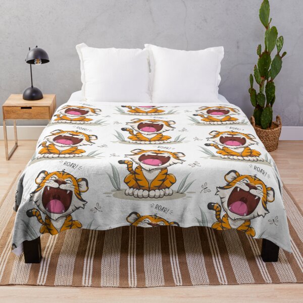 Artikelvorschau, süßer brüllender Tiger, brüllender Cartoon-Tiger, brüllender Tiger mit offenem Mund entworfen und verkauft von GreyStanzione1.