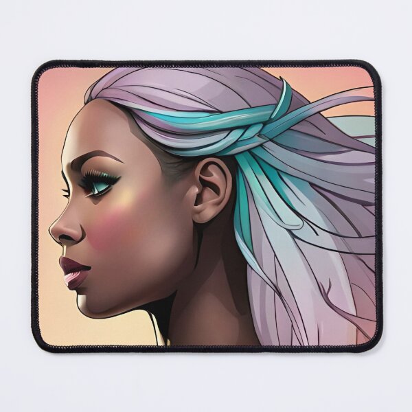 Item preview, Glam Woman Purple Hair Windflow Teal Braid Melanin designed and sold by Melan Designs.
