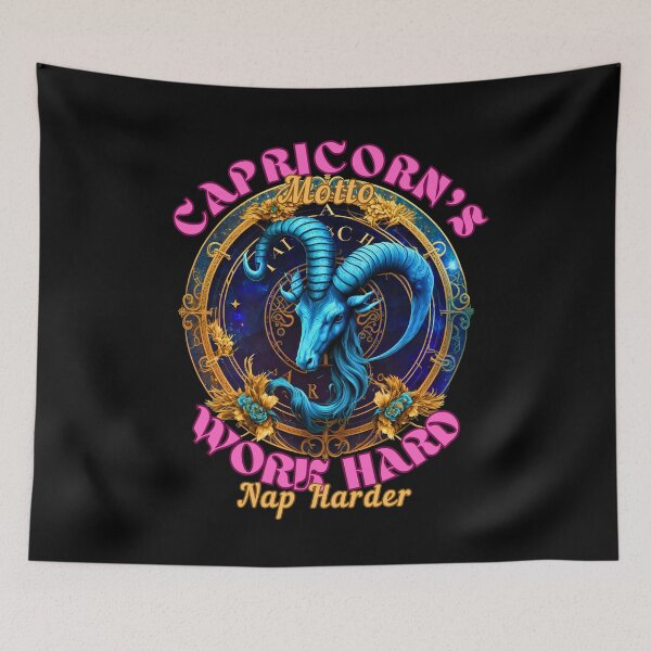 Item preview, Capricorn's Motto: Work Hard, Nap Harder. capricorn constellation designed and sold by ZodiacWonders.