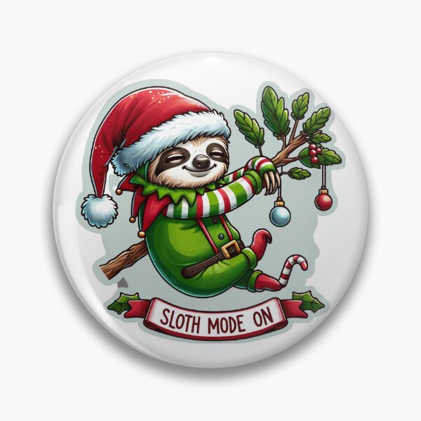 Item preview, Elf-Clad Sloth Holiday Chill designed and sold by BeautBoldBasic.