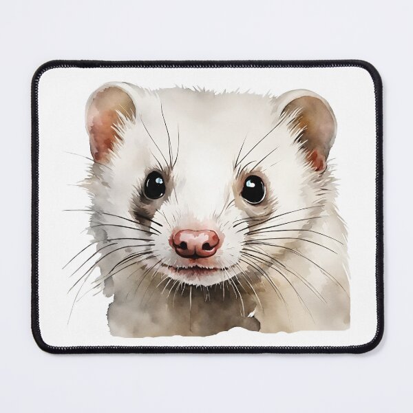 Item preview, Ferret Dark-Eyed White Watercolor Art Style designed and sold by LDJBlank.
