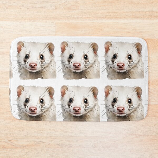 Item preview, Ferret Dark-Eyed White Watercolor Art Style designed and sold by LDJBlank.
