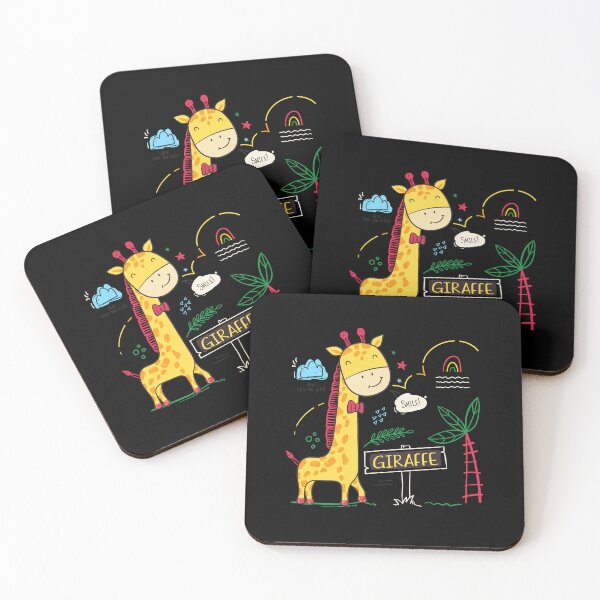 Item preview, cute giraffe smile in garden, funny giraffe in garden, cartoon giraffe in zoo designed and sold by GreyStanzione1.