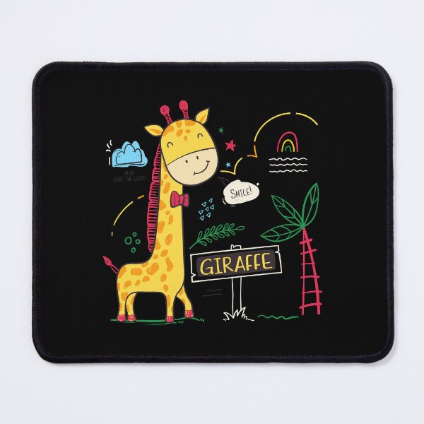 Item preview, cute giraffe smile in garden, funny giraffe in garden, cartoon giraffe in zoo designed and sold by GreyStanzione1.