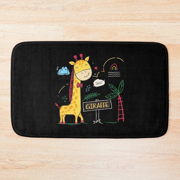 Item preview, cute giraffe smile in garden, funny giraffe in garden, cartoon giraffe in zoo designed and sold by GreyStanzione1.