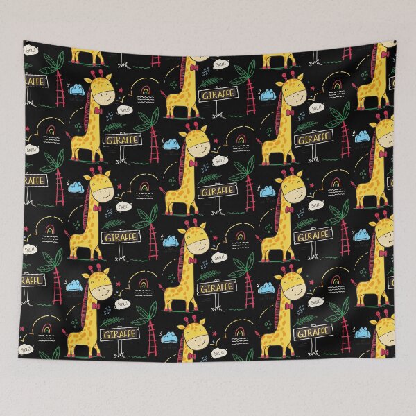 Item preview, cute giraffe smile in garden, funny giraffe in garden, cartoon giraffe in zoo designed and sold by GreyStanzione1.