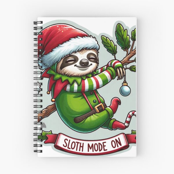 Item preview, Elf-Clad Sloth Holiday Chill  designed and sold by BeautBoldBasic.