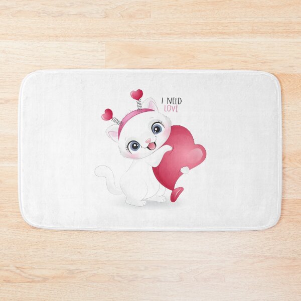 Item preview, cute cat holding heart, cute kitten holding heart, little cat holding cat designed and sold by GreyStanzione1.